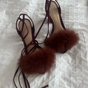 Bordeaux Fur Heels -Loeffler Randall